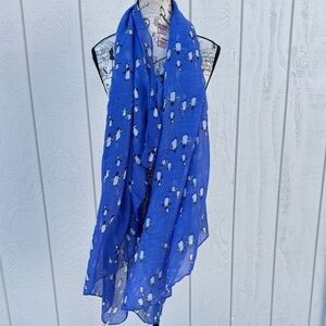 Blue Penguin Print Scarf